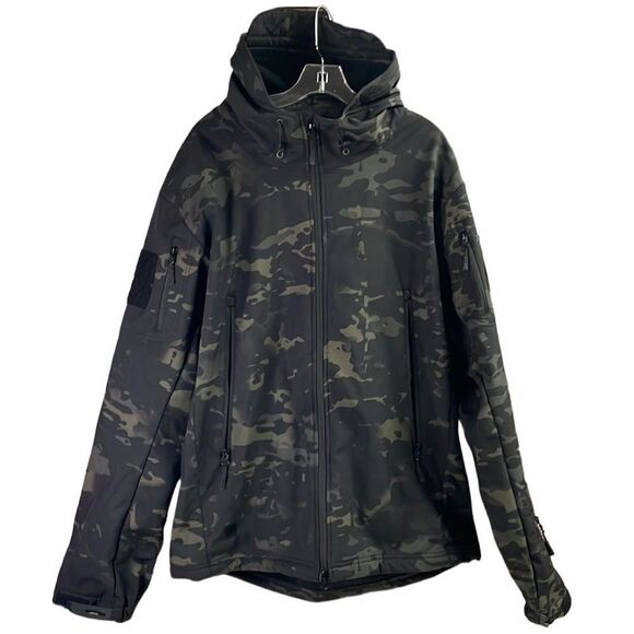Free Soldier Tactical Waterproof Softshell Hooded Hiking Jacket Large Camo - Picture 1 of 16